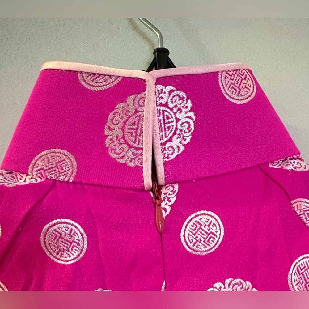 Traditional Vietnamese Áo Dài, Pink and Silver, Vintage, Size XS/S - Picture 7 of 11